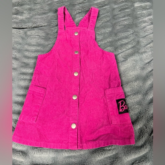 Barbie Other - Barbie Pink Corduroy Dress with Black Patch